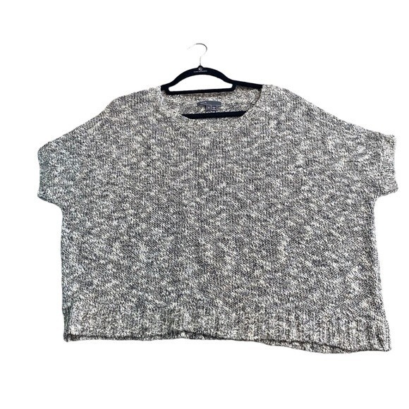 Vince Women's Size S Boxy Chunky Knit Sweater Gray Marl Linen Blend Contemporary - Picture 6 of 10